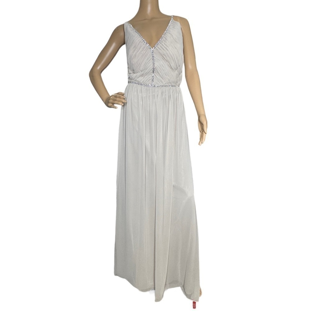 Jenny Packham Beaded Trim bridesmail dress oyster NWT 16
